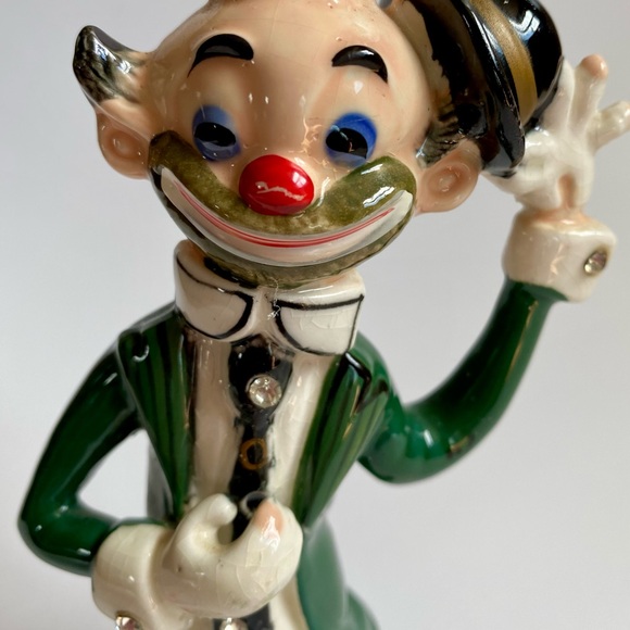 Vintage 1960’s Clown Hobo with Rhinestones Tie Tipping Hat Figurine Japan - Picture 6 of 9